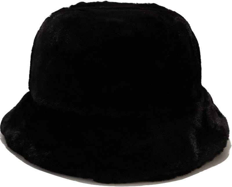BEARUN Winter Faux Fur Furry Bucket Hat Fluffy Fuzzy Warm Hat Plush Fisherman Hat for Women Men Teens Girls - Image 1